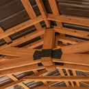 [12X20FT] Alora Premium All Cedar Wooden Carport Pavilion Gazebo With Sloped Hardtop Steel Roof (SAK14279) - Saksby Wholesale - Ceiling View