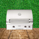 American Outdoor Grill 24NBL L-Series 2-Burner Built-In Natural Gas Grill W/ Rotisserie Kit, 24" [24NBL] (SAK81425) - Saksby Wholesale - Front View on Wood
