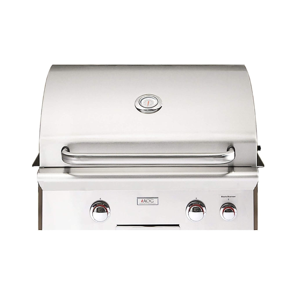 American Outdoor Grill 24NBL L-Series 2-Burner Built-In Natural Gas Grill W/ Rotisserie Kit, 24" [24NBL] (SAK81425) - Saksby Wholesale - Front View