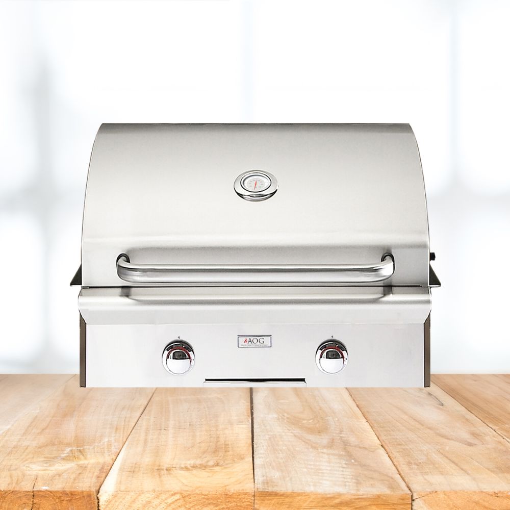 AMERICAN OUTDOOR GRILL 24NBT-00SP T-Series 2-Burner Built-In Natural Gas Grill, 24" (93658391) - SAKSBY.com - Front View