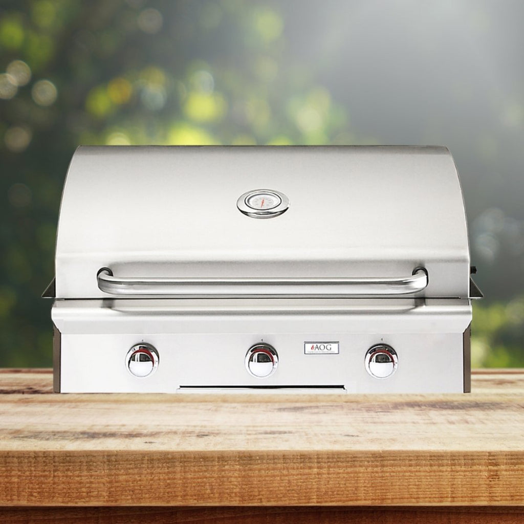 American Outdoor Grill 30NBL-00SP L-Series 3-Burner Built-In Natural Gas Grill, 30" [30NBL-00SP] (SAK02335) - Saksby Wholesale - Lifestyle Image In Outdoor