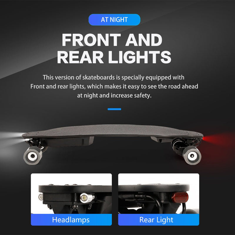 ANZO 1200W Lightweight All-Terrain Electric Dual Belt Motorized Skateboard With LED Lights, 330LBS () - Demonstration View