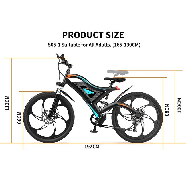 AOSTIRMOTOR S05-1 48V/11.6Ah 500W Electric Mountain Bike, 26'' - SAKSBY.com - Electric Bicycles - SAKSBY.com