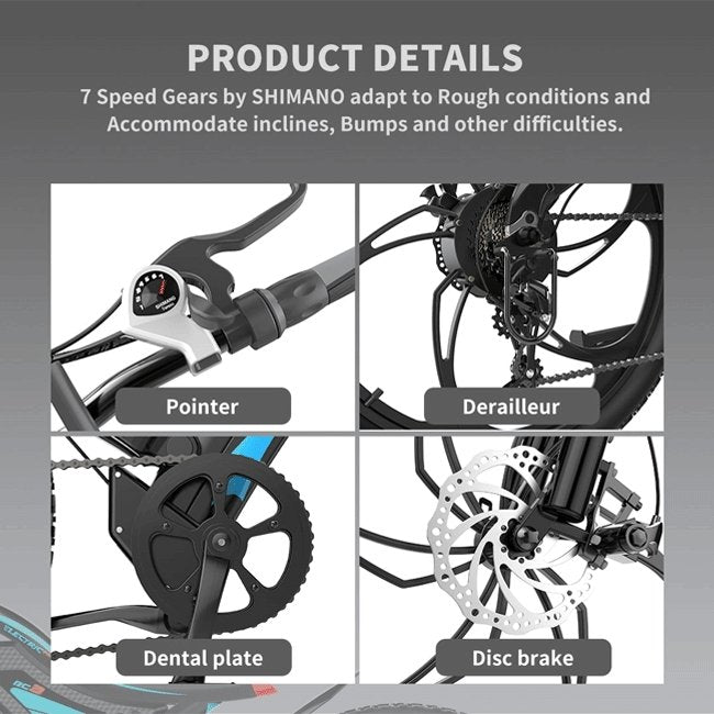 AOSTIRMOTOR S05-1 48V/11.6Ah 500W Electric Mountain Bike, 26'' - SAKSBY.com - Electric Bicycles - SAKSBY.com