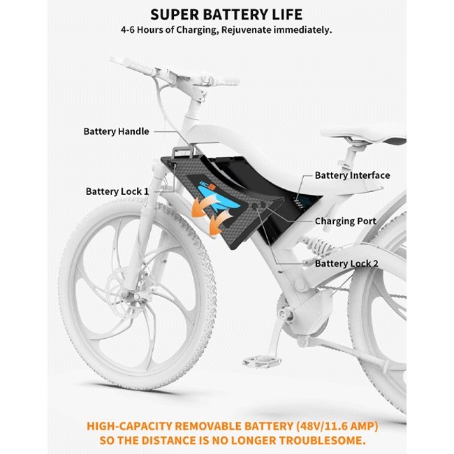 AOSTIRMOTOR S05-1 48V/11.6Ah 500W Electric Mountain Bike, 26'' - SAKSBY.com - Electric Bicycles - SAKSBY.com