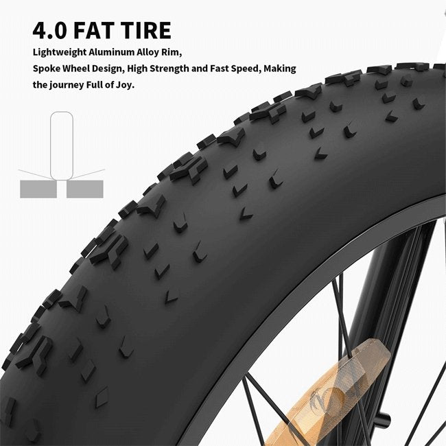 AOSTIRMOTOR S07-B 48V13Ah 750W Fat Tire Electric Mountain Bike, 26'' - SAKSBY.com - Electric Bicycles - SAKSBY.com