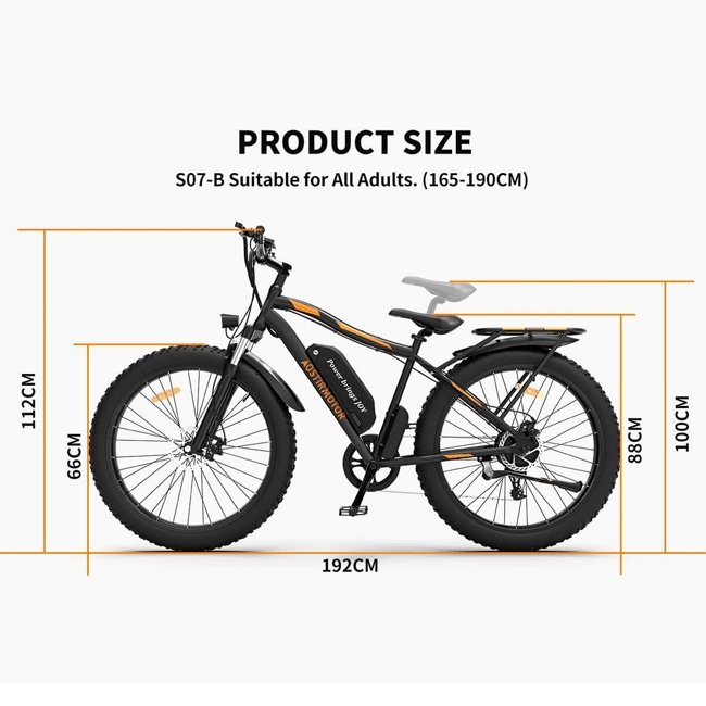 AOSTIRMOTOR S07-B 48V13Ah 750W Fat Tire Electric Mountain Bike, 26'' - SAKSBY.com - Electric Bicycles - SAKSBY.com