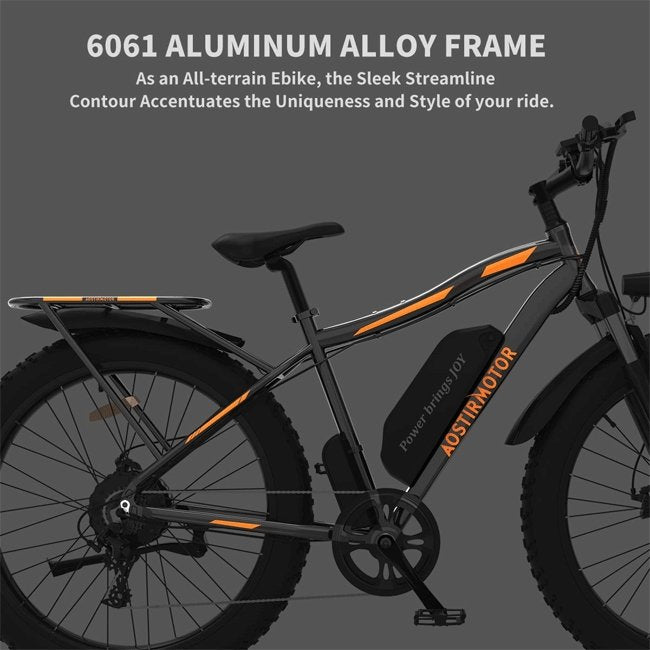 AOSTIRMOTOR S07-B 48V13Ah 750W Fat Tire Electric Mountain Bike, 26'' - SAKSBY.com - Electric Bicycles - SAKSBY.com