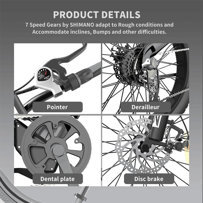 AOSTIRMOTOR S18 48V/15Ah 750W All Terrain Fat Tire Electric Mountain Bike, 26" - SAKSBY.com - Electric Bicycles - SAKSBY.com