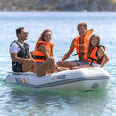 Aqua Marina A-Deluxe 8FT 4-Person Inflatable Speed Boat With Comfortable Rowing Seat And Adjustable Center Feet [BT-88850AL] (SAK20456) - Saksby Wholesale - 4-person Lifestyle Image