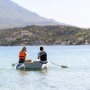 Aqua Marina Aircat 11FT 5-Person High-Speed Inflatable Catamaran With DWF Air Deck [BT-AC335] (SAK10650) - Saksby Wholesale - Man And Woman Paddling Lifestyle View