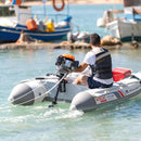 Aqua Marina Aircat 11FT 5-Person High-Speed Inflatable Catamaran With DWF Air Deck [BT-AC335] (SAK10650) - Saksby Wholesale - Man Onboard Back View