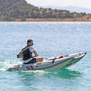 Aqua Marina Aircat 11FT 5-Person High-Speed Inflatable Catamaran With DWF Air Deck [BT-AC335] (SAK10650) - Saksby Wholesale - Man Onboard Lifestyle View