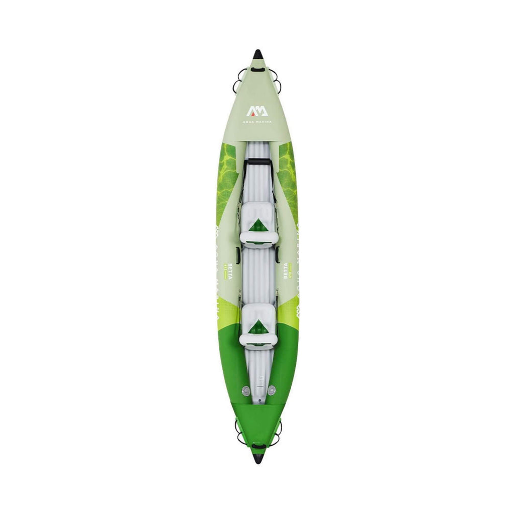 Aqua Marina Betta 14FT 2-Person Inflatable Recreational Kayak With Paddles [BE-412] (SAK01375) - Saksby Wholesale - Green Top View
