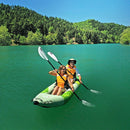 Aqua Marina Betta 14FT 2-Person Inflatable Recreational Kayak With Paddles [BE-412] (SAK01375) - Saksby Wholesale - Lifestyle Image of 2-Person In The Water Kayaking