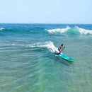Aqua Marina Breeze 9FT Green Compact Inflatable SUP With Drop Stitch Light Technology [BT-23BRP] (SAK68745) - Saksby Wholesale - Woman Paddling On Open Sea