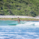 Aqua Marina Breeze 9FT Green Compact Inflatable SUP With Drop Stitch Light Technology [BT-23BRP] (SAK68745) - Saksby Wholesale - Woman Paddling With Waves Lifestyle View