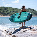 Aqua Marina Breeze 9FT Green Compact Inflatable SUP With Drop Stitch Light Technology [BT-23BRP] (SAK68745) - Saksby Wholesale -  Woman Standing On Shore Back View