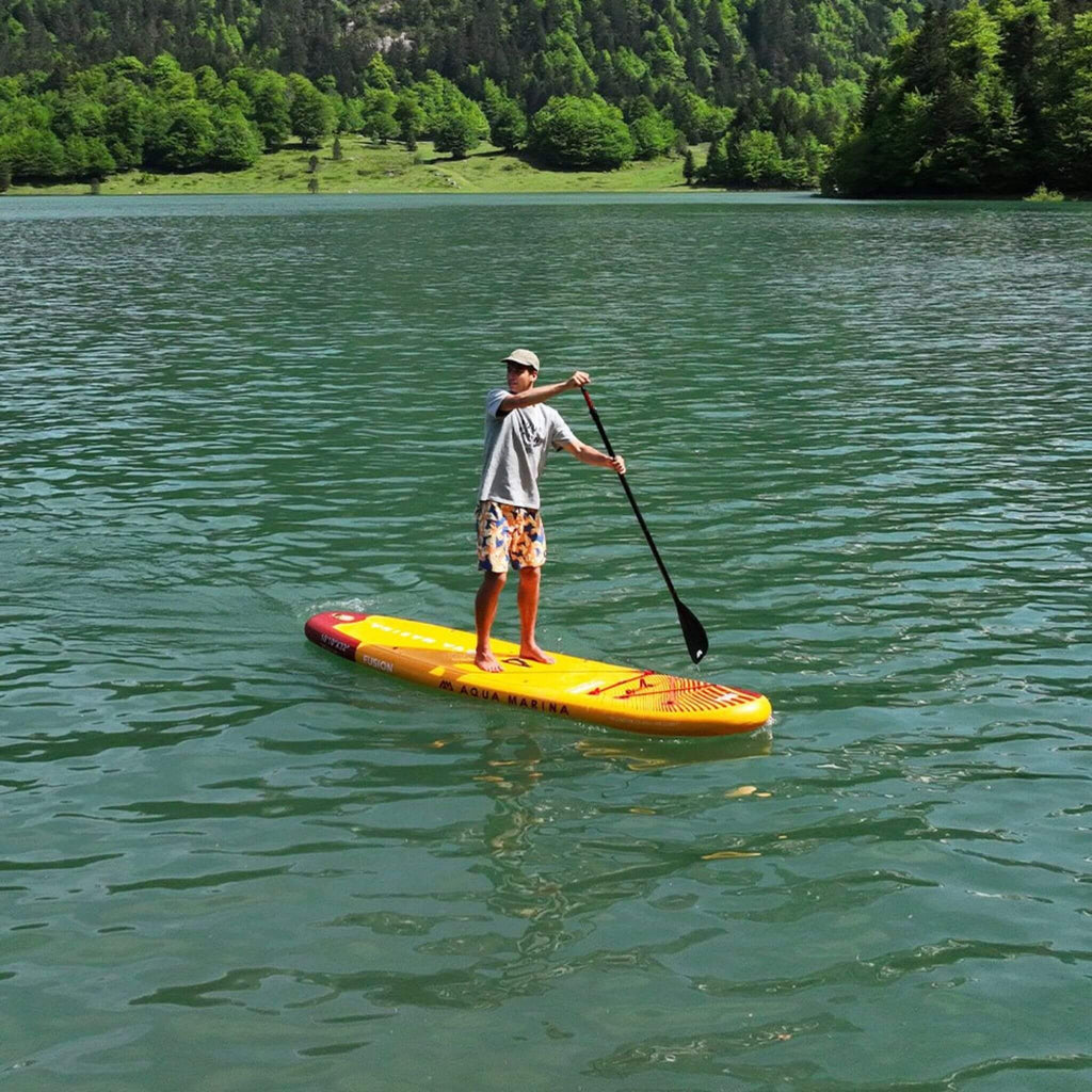 Aqua Marina Fusion BT-23FUP Premium All-Around SUP W/ Durable PVC Rail Layers & Grooved EVA Footpad,  10FT (SAK37195) - Saksby Wholesale - River Paddling