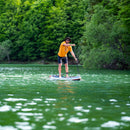 Aqua Marina Hyper 12FT Navy Touring SUP With Hydrodynamic Rail Edges & Adjustable Bungee [BT-23HY02] (SAK23285) - Saksby Wholesale - Lifestyle With Man On It