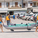Aqua Marina Laxo 320 2-Person 10FT Recreational Kayak With High-Back Seat And Adjustable Cargo Bungee [LA-320] (SAK01396) - Saksby Wholesale - Lifestyle Image of People Carrying the Kayak