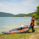 Aqua Marina Memba 330 10FT 1-Person Ultra Stiff Touring Kayak With Double Wall Fabric Floor [ME-330] (SAK56789) - Saksby Wholesale - Lifestyle Image In The Seashore