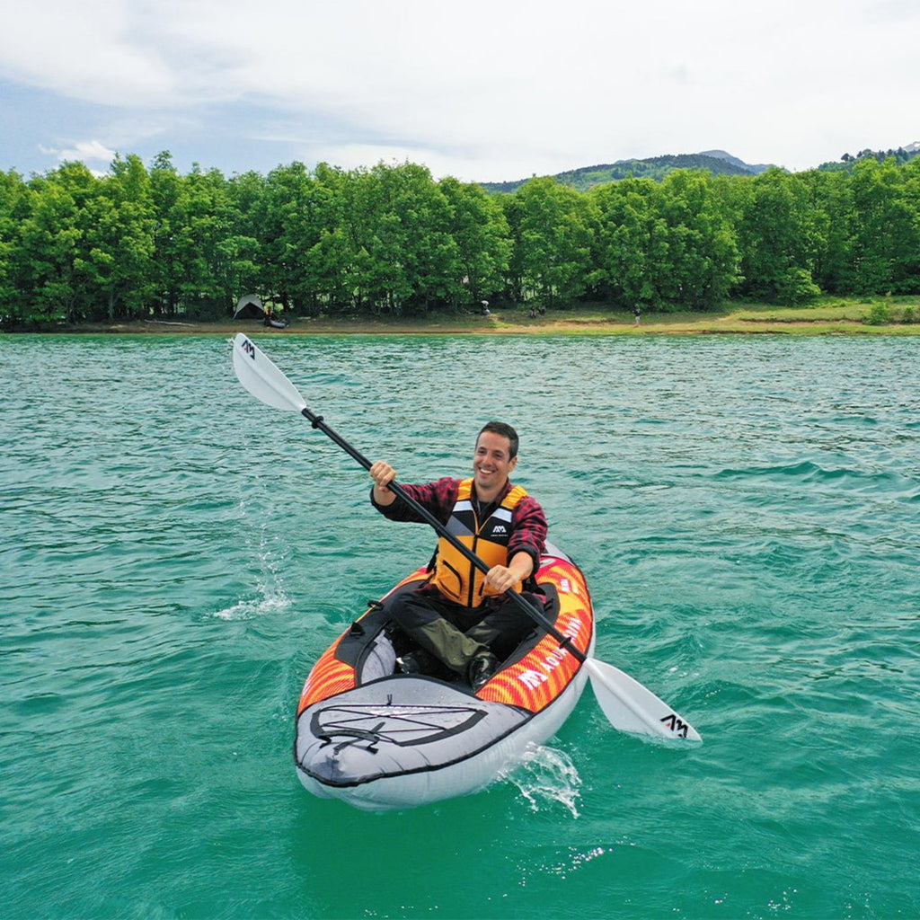 Aqua Marina Memba 330 10FT 1-Person Ultra Stiff Touring Kayak With Double Wall Fabric Floor [ME-330] (SAK56789) - Saksby Wholesale - Lifestyle Image In The Sea
