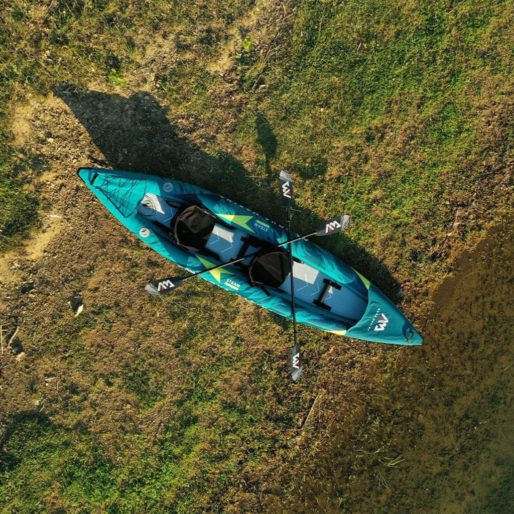 Aqua Marina Steam 412 14FT 2-Person Premium Kayak With DWF Deck [Paddle Excluded] [ST-412] (SAK57946) - Saksby Wholesale - Lifestyle Image In The Lake Shore