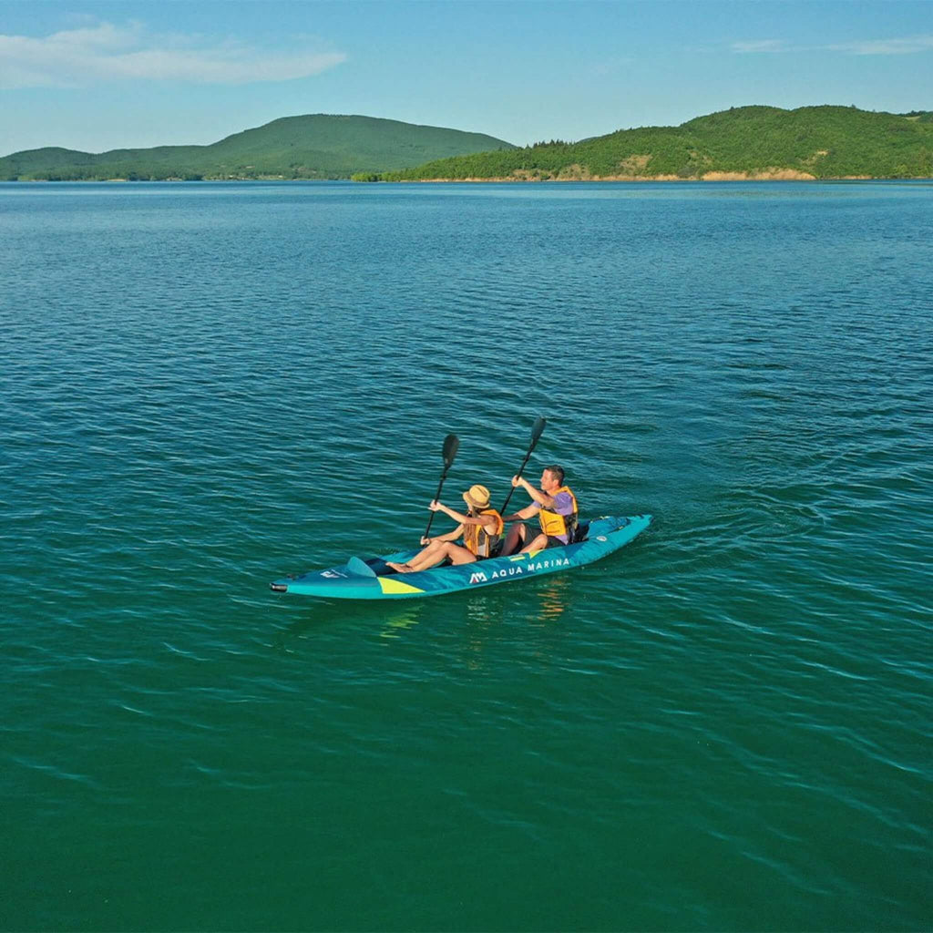 Aqua Marina Steam 412 14FT 2-Person Premium Kayak With DWF Deck [Paddle Excluded] [ST-412] (SAK57946) - Saksby Wholesale - Lifestyle Image In The Water Kayaking