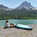 Aqua Marina Vapor 10FT All-Around SUP W/ Sand Ripple Grooved EVA Footpad [BT-23VAP] (SAK60532) - Saksby Wholesale - Woman With Mountain Background Lifestyle View