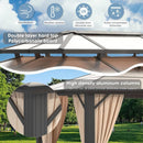 AXN Premium Aluminum Outdoor Polycarbonate Hardtop Gazebo With UV Protection, Netting & Curtains, 12x20FT (96815273) - SAKSBY.com - Canopies & Gazebos - SAKSBY.com