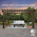BYD Heavy Duty Backyard Galvanized Steel Powder Coated Pergola, 10x12FT (91358672) - SAKSBY.com - Canopies & Gazebos - SAKSBY.com