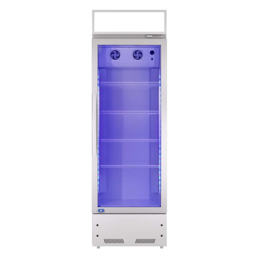 Heavy Duty Industrial Glass Door Beverage Merchandiser Refrigerator Cooler, 11 Cu.Ft (SAK04571) - Saksby Wholesale - Color White View