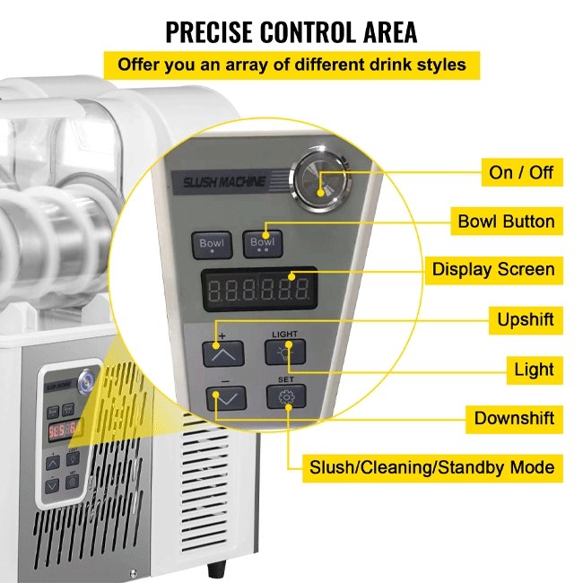 Commercial Double Frozen Daiquiri Slushy Drink Maker Machine, 6L - SAKSBY.com - Commercial Slush Machine - SAKSBY.com