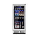 Costway 15'' Tall Built-In Freestanding Beverage Cooler Refrigerator, 100 Cans (SAK77654) - Saksby Wholesale - Front View