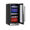 Costway 15'' Tall Built-In Freestanding Beverage Cooler Refrigerator, 100 Cans (SAK77654) - Saksby Wholesale - Open Door Side View
