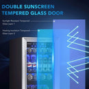 Costway 15" Tall Built-In Freestanding Beverage Cooler Refrigerator, 100 Cans (SAK77654) - Saksby Wholesale - Tempered Glass Features