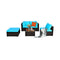 Costway Outdoor Patio Rattan Turquoise Furniture Sectional Conversation Sofa Set, 5PCS (SAK56878) - Saksby Wholesale - Front View Complete Set