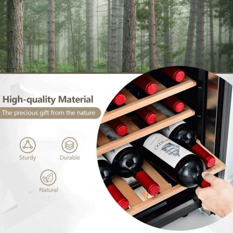 Costway Premium Freestanding Dual Zone Wine Cooler Fridge Cabinet, 43 BTLS (SAK88652) - Saksby Wholesale - Quality Material