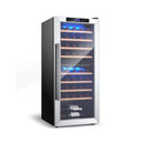 Costway Premium Freestanding Dual Zone Wine Cooler Fridge Cabinet, 43 BTLS (SAK88652) - Saksby Wholesale - Side View