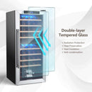 Costway Premium Freestanding Dual Zone Wine Cooler Fridge Cabinet, 43 BTLS (SAK88652) - Saksby Wholesale - Tempered Glass Features