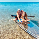 CRYSTAL KAYAK Premium 1-Person Outdoor Clear Transparent SUP With Paddle, 11FT (SAK37248) - SAKSBY.com - Kayak - SAKSBY.com