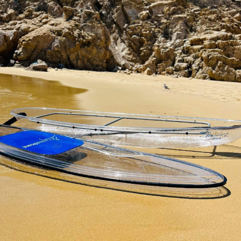 Crystal Kayak Premium 1-Person Outdoor Clear Transparent SUP With Paddle, 11FT (SAK37248) - Saksby Wholesale - Seashore Lifestyle