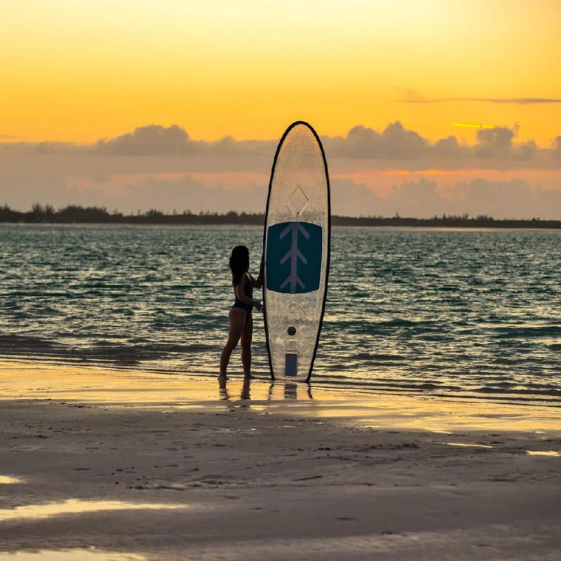 Crystal Kayak Premium 1-Person Outdoor Clear Transparent SUP With Paddle, 11FT (SAK37248) - Saksby Wholesale - Standing Details