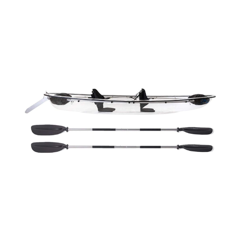 Crystal Kayak Premium 2-Person Outdoor Clear Bottom Explorer Kayak With Paddles, 11FT (SAK59460) - Saksby Wholesale - White Background