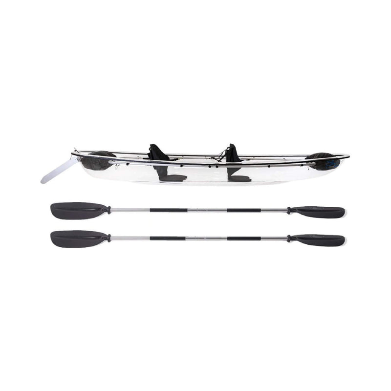 Crystal Kayak Premium 2-Person Outdoor Clear Bottom Explorer Kayak With Paddles, 11FT (SAK59460) - Saksby Wholesale - White Background