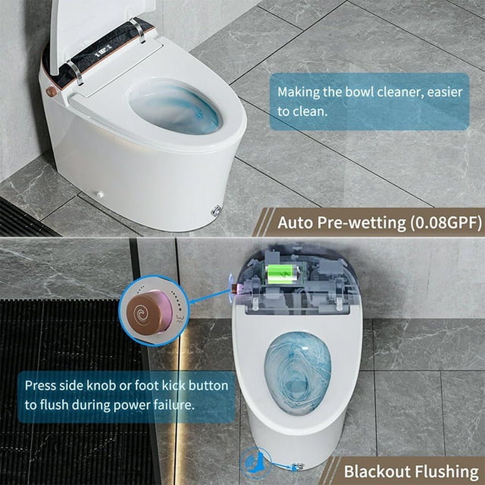CTDV Premium Smart Tankless Bidet Toilet W/ Adjustable Heated Seat, Water & Air Dryer (96174253) - SAKSBY.com - Toilets - SAKSBY.com