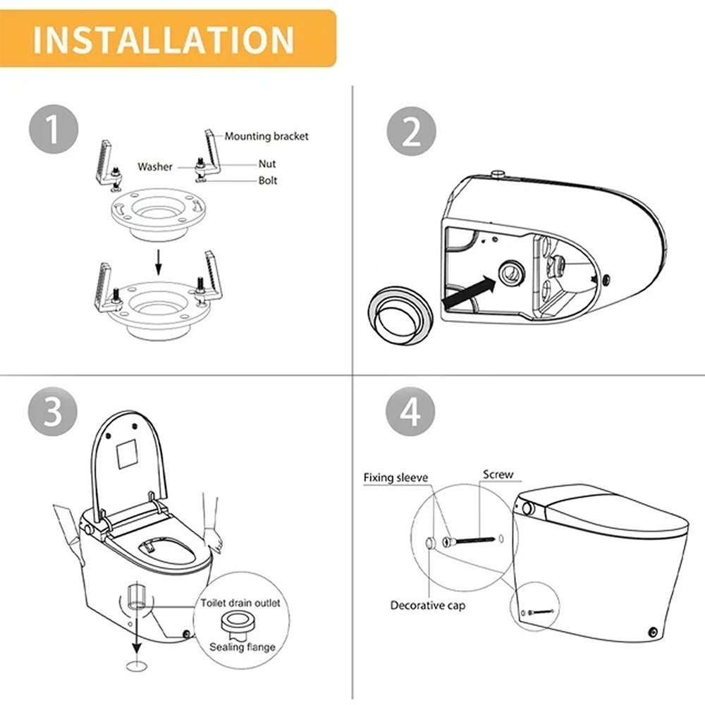 CTDV Premium Smart Tankless Bidet Toilet W/ Adjustable Heated Seat, Water & Air Dryer (96174253) - SAKSBY.com - Toilets - SAKSBY.com