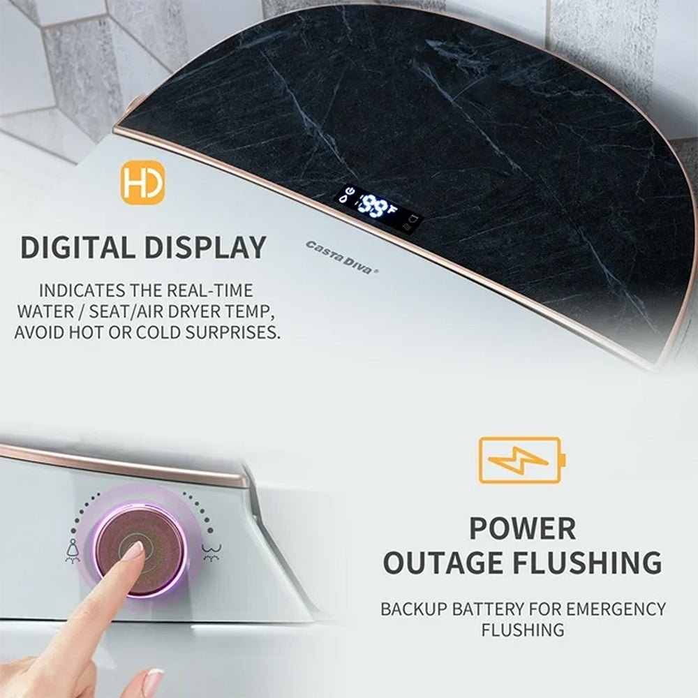 CTDV Premium Smart Tankless Bidet Toilet W/ Adjustable Heated Seat, Water & Air Dryer (96174253) - SAKSBY.com - Toilets - SAKSBY.com