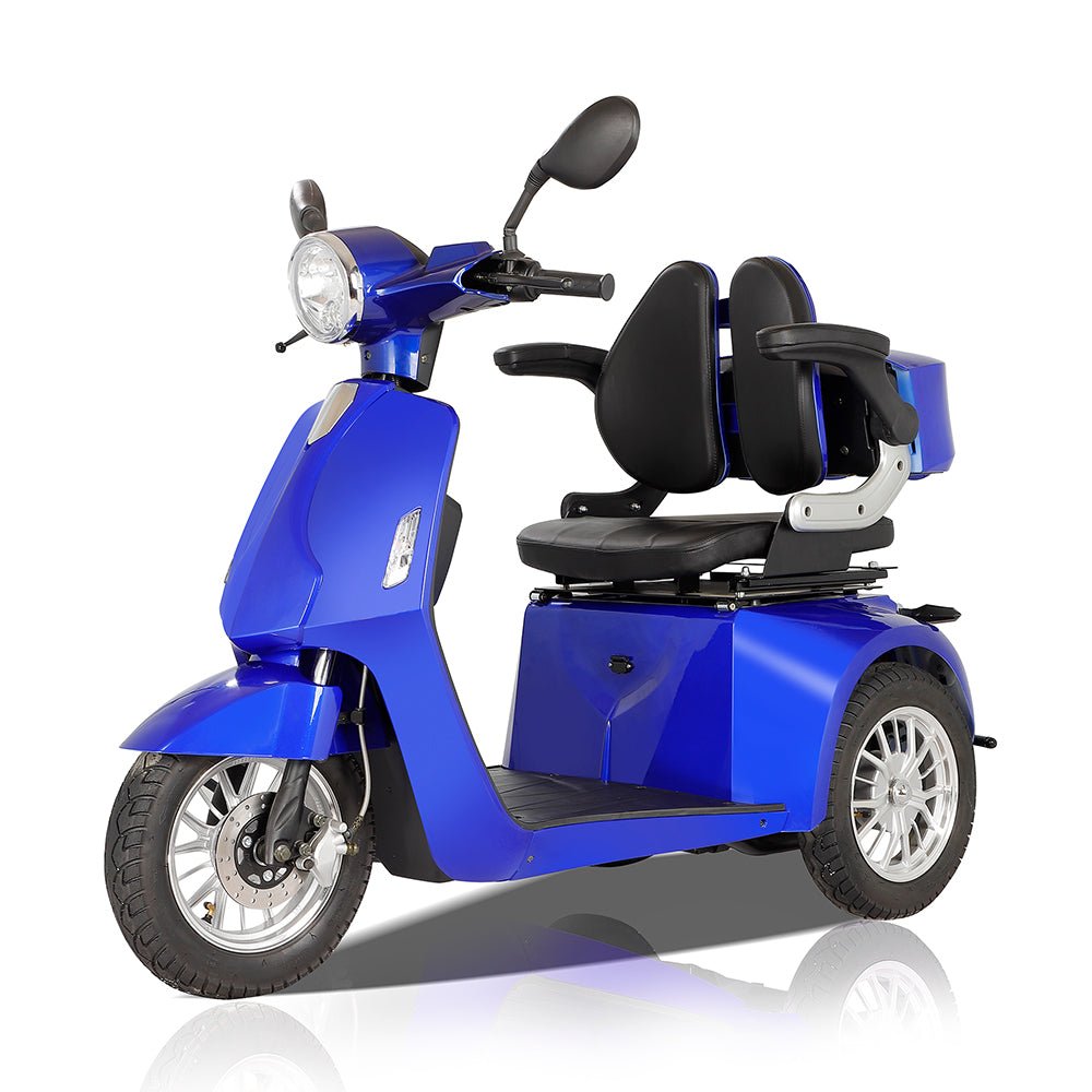 Deluxe 800W 60V/20AH 3-Wheel Electric Medical Handicap Motorized Mobility Power Scooter, 350LBS Side View
